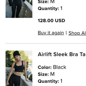 ALO Black Sports Bra and Leggings Set